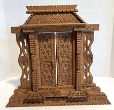 Vintage Nepali Wooden Carved Newar Door Wall Hanging Tibetan Nepal Home Décor picture
