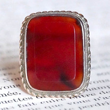 Antique Victorian 9ct Gold Carnelian Statement Ring - Size N picture