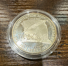 1987-P $1 US Constitution Bicentennial Proof 0.9 Silver/Clad KM#220 picture