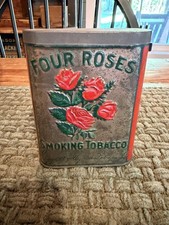 Antique Four Roses Pocket Tobacco Tin Liggett & Myers Tobacco picture