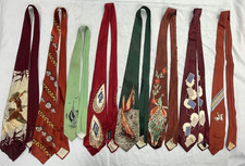 VTG 50S MEN RAYON SMOOTHIE WEMBLY WALKER REGAL PAISLEY SAILBOAT PEACOCK LOT OF 8 picture