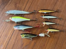 8 Vintage RAPALA Deep Runner SHAD RAP SR-8 SKITTER POP Balsa Lures REBEL Pop-R picture