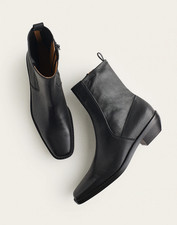 Madewell Women's Idris Ankle Boot Black Leather style NX431 $198 picture