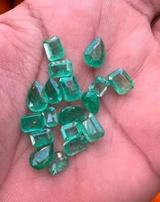 AAA+ Natural Lot 30 Ct Colombian Green Emerald Mix Cut Loose Certified Gemstones picture