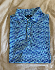 FootJoy Men's M Blue Short Sleeve Point Collar Button-Up picture