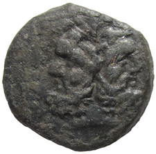 SICILY, UNCERTAIN MINT (PANORMOS)?.  AE 21.  CIRCA 200-190 BC. SHE-WOLF REVERSE. picture