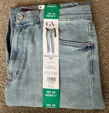 Gloria Vanderbilt Women's Relaxed Straight Leg Denim Jeans Light Blue Size 12 31 picture