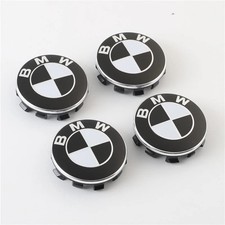 BMW Center Caps - Black & White - 56mm picture