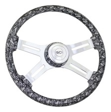 18” Steering Creations, Inc. Skull & Crossbones Steering Wheel picture