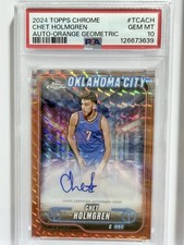 2024-25 Topps Chrome Chet Holmgren Orange Geometric Auto /25 PSA 10 TCA-CH picture