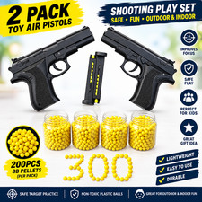 Plastic Toy Pistol Set for Kids 2 Pack with 200 BB Pellets | Target Practice Gam picture