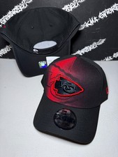 NWT New Era 9Forty Kansas City Chiefs FADE Red Logo Black Snapback Hat NEW picture