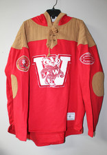 New NCAA Wisconsin Badgers Lacer jersey style mid weight cotton hoodie men's L picture