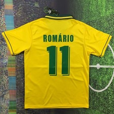 Romario #11 Brazil Home Jersey 1994 World Cup - Retro Soccer - Mens Sizes - NEW picture