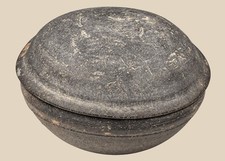 Ancient Chinese Gray Pottery Covered Bowl | Tang Dynasty, 7th–8th Century CE picture