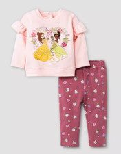 NEW Disney Baby Princess 2 Piece Top and Bottom Set Size 0-3 Months picture