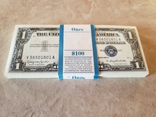 ✯ $1 Silver Certificate Uncirculated From Consecutive Pack Lot Crisp CU UNC ✯ picture