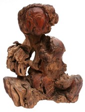 Antique Chinese Hand Carved Figural Natural Root Wood Carving Man Sculpture Old picture