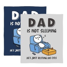 Funny Fathers Day Birthday Gift for Dad Husband,Dad Is Not Sleeping Blanket picture