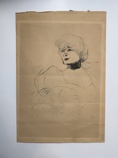 Original 19th C Toulouse-Lautrec Life-Era Lithograph Art Nouveau Portrait Stamp picture