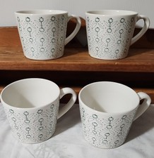 4 IKEA Coffee Cup Mugs 15199 White w/ Sage Green Flower 12 oz Set of 6  - LNC picture