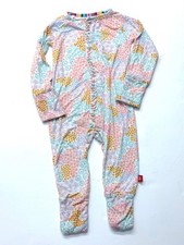 Magnetic Me Baby Bamboo Footed Coverall Convertible Sleeper 6-9 Mo Floral Print picture