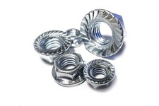 (1000) #6-32 Serrated Hex Flange Nuts - Zinc Plated picture