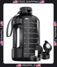 1 Gallon Water Bottle with Straw and Motivational Quotes BPA-Free Durable picture