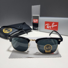 Ray-Ban RB3016 Sunglasses Clubmaster Classic Black Frame Glass Gray Lens 51 mm picture