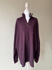 Chaps Men’s Purple 1/4 Zip Sweatshirt 100% Cotton Knit Pullover L NWT picture