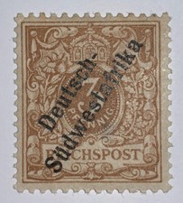 Travelstamps: German Germany South West Africa Color Variety, 3pf OP Mint Og H picture