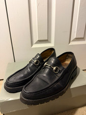 Gucci Men's Black Leather Horsebit Loafers Slip-On Round Toe US 9 picture