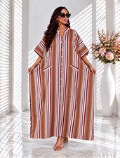 Women Kaftan Maxi Plus Size Satin Silk Long Caftan Beachwear Wedding Party Dress picture