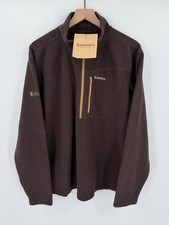NEW Simms Rivershed Quarter Zip Fleece Pullover Mens L Mahogany Outdoors Fishing picture