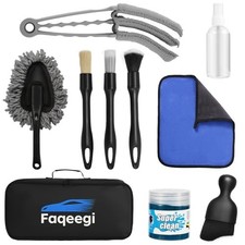 10-Piece Car Interior Cleaning Kit Boar Hair Brushes Gel Spray Bottle Set picture