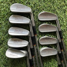 Vintage Spalding Top-Flite Synchro-Dyned Iron Set 2-Pw Leather Grips Blades picture