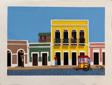 Luis Cajiga, San Juan II, Vintage 1983 Puerto Rican Screen Print, Old San Juan picture