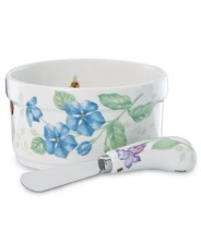 Lenox Butterfly Meadow Dip Bowl & Spreader Discontinued Porcelain Cottagecore picture
