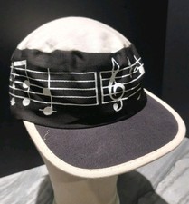 Vintage Sheet Music Notes Painters Hat Cap Adjustable VTG 1980s MUSICAL THEORY  picture