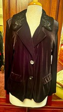 White Stage Vintage Black Velvet Jacket Top  picture