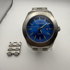 Aragon Predator A142 Automatic Watch Blue Dial NH35 200M Sold Out k Extra Links picture