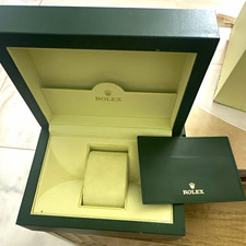 Rolex Green/Beige Single Watch Presentation Box Case w/ Warranty Booklet picture