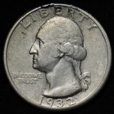 1932-D Washington Silver Quarter XF E356 UXLM picture