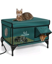 Weatherproof Heated Cat Shelter - Outdoor Feral Cat House Stray Waterproof picture