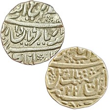 INDIA,PRINCELY STATES - JAISALMER,Ranjit Singh, Silver Rupee,frozen Date 22 picture