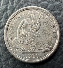 1840 - Seated Liberty Half Dime Choice AU+ Great Eye Appeal  picture