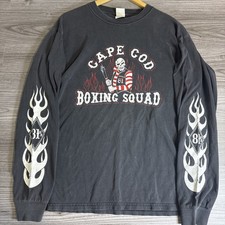 Vintage Large SUPPORT 81 HELLS ANGELS LONGSLEEVE T SHIRT USA Cape God 90s Faded picture