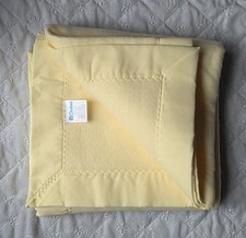 NOS Vtg Carter's Baby Blanket Yellow Satin Trim Edge 100% Acrylic New Old Stock picture