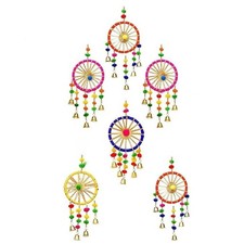 Gota Patti Bangle & Bells Decorative Wall Door Hangings Latkan Toran  6 pcs picture