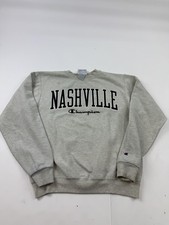 Champion Nashville Sweatshirt Mens Small Gray Fleece Crewneck Pullover Graphic picture